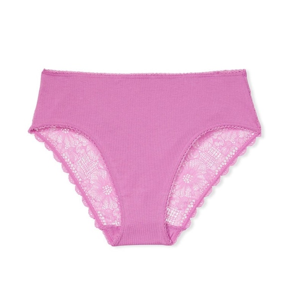 Victoria's Secret Stretch Cotton High-Leg Brief Panty Orchid Pink Small NEW - Picture 4 of 7